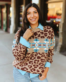 Leopard Aztec Sweater