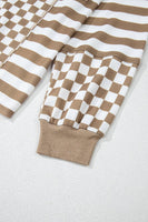Checkered + Stripes Top • Charcoal or Khaki