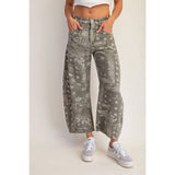 The Blakely Paisley Print Barrel Jeans