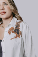 Cowgirl Cutout Button Down Top