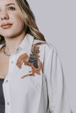 Cowgirl Cutout Button Down Top