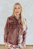 Macy Button Down Top • Burgundy