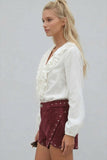 Fallon Studded Suede Shorts