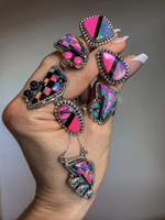 Pink & Turquoise Lightning Bolt Ring