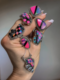 Pink & Turquoise Lightning Bolt Ring