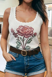Flower Cropped Tank Top