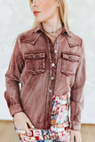 Macy Button Down Top • Burgundy