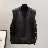 Vintage Vibes Sweater Vest • Black or Khaki
