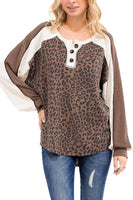 Leopard Colorblock Pullover Top