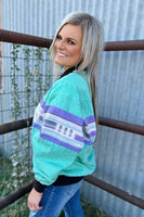 Vintage Bomber Jacket • Turquoise