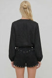 Fallon Studded Suede Shorts