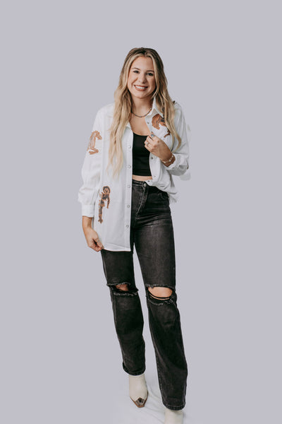 Cowgirl Cutout Button Down Top