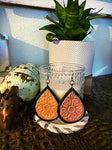 Flower teardrop Hand tooled earrings