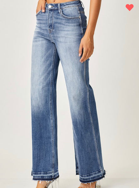 The Lala’s high rise wide straight jeans