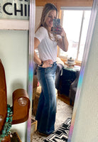 The Lala’s high rise wide straight jeans