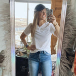 Classic white V-neck tee