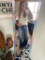 The Lala’s high rise wide straight jeans